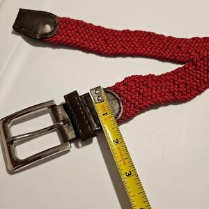 Vibrant Red Woven Elastic Belt Waist 38"-52" Like New